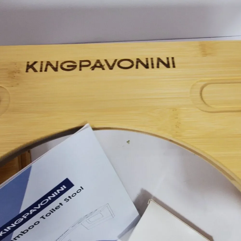 Kingpavonini Bamboo Toilet Stool Brown Potty Training Stool